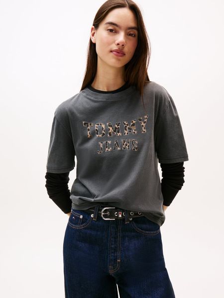 Tommy Jeans Koszulka Kobiety Bawełna szary, S. Szare t-shirty damskie Tommy Jeans, s, bez wzorów, z bawełny, bez ramiączek. Za 119.95 zł.