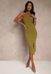 Jasnozielona Koktajlowa Sukienka Typu Bodycon o Asymetrycznym Kroju Haliannea. Zielone sukienki damskie Renee, na co dzień, na lato, l, bez wzorów, wizytowe, z asymetrycznym kołnierzem, bez ramiączek, asymetryczne. Za 74.99 zł.