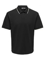 ONLY & SONS Koszulka polo "Onstomon" w kolorze czarnym rozmiar: M. Czarne koszulki polo męskie Only & Sons, m, bez wzorów, bez ramiączek. Za 74.28 zł.
