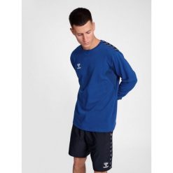 Bluza Hummel Authentic. Niebieskie bluzy sportowe damskie HUMMEL, bez wzorów, bez ramiączek, bez kaptura. Za 217.50 zł.