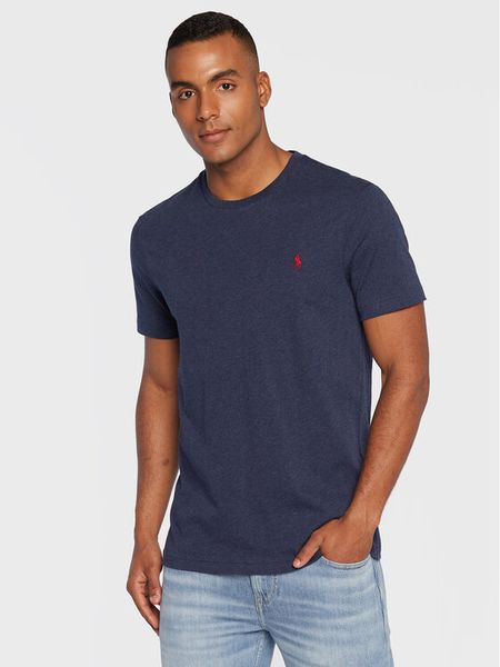 Polo Ralph Lauren T-Shirt 710671438282 Granatowy Slim Fit. Niebieskie koszulki polo męskie Polo Ralph Lauren, m, bez wzorów, z bawełny, bez ramiączek. Za 339.99 zł.