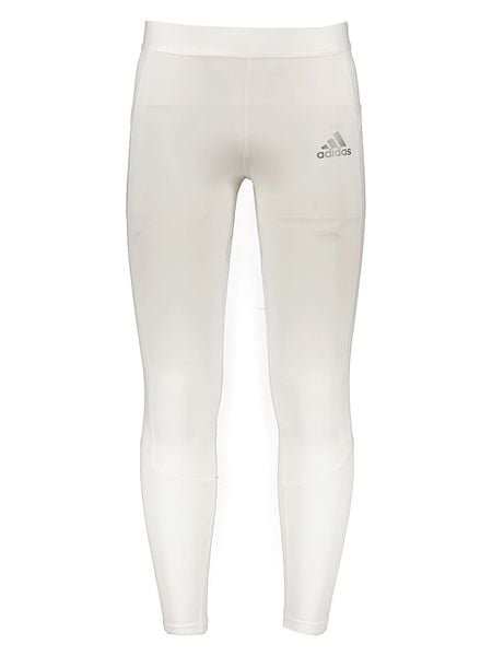 Adidas Legginsy sportowe "Techfit" w kolorze białym rozmiar: M. Białe spodnie sportowe męskie Adidas, z materiału. Za 83.03 zł.