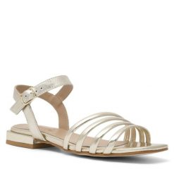 Sandały Badura. Żółte sandały damskie Badura, bez wzorów, bez obcasa, na płaskiej podeszwie. Za 269.99 zł.