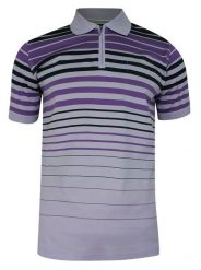 Koszulka POLO, Fioletowa w Paski, Prążki, Męska, Krótki Rękaw, T-shirt -BELIKA. Fioletowe koszulki polo męskie Belika, l, bez wzorów, z bawełny, bez ramiączek. Za 157.00 zł.