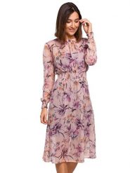 Stylove Sukienka w kolorze jasnoróżowym ze wzorem rozmiar: XXL. Różowe sukienki damskie Stylove, xxl, bez wzorów, bez kołnierzyka, bez ramiączek, midi. Za 158.10 zł.