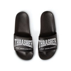 Klapki basenowe unisex HUF x Thrasher. Czarne klapki damskie HUF. Za 144.00 zł.
