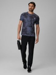 4F Spodnie treningowe szybkoschnące męskie - czarne M. Czarne spodnie materiałowe męskie 4f, bez wzorów, z materiału. Za 199.99 zł.