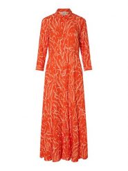 YAS Sukienka koszulowa Savanna 26022663 Pomarańczowy Loose Fit. Brązowe sukienki damskie YAS, xs, bez wzorów, z wiskozy, bez kołnierzyka, bez ramiączek, koszulowe. Za 219.99 zł.