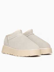 Gooce Skórzane botki zimowe "Jackie" w kolorze kremowym rozmiar: 41. Brązowe botki damskie Gooce, na zimę, z wełny, bez obcasa, na platformie, bez zapięcia. Za 240.43 zł.