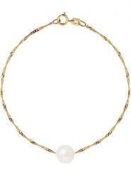 Pearline Złota bransoletka z perłą rozmiar: onesize. Żółte bransoletki damskie Pearline, złote. Za 227.85 zł.