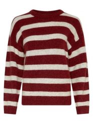 MOSS COPENHAGEN Sweter "Festina" w kolorze bordowo-kremowym rozmiar: L/XL. Czerwone swetry klasyczne damskie MOSS COPENHAGEN, l, z poliamidu, bez kołnierzyka. Za 222.41 zł.