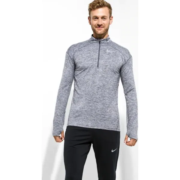 Nike Bluza M Nk Dry Elmnt Top Hz , szary, rozmiar L. Szare bluzy bez kaptura męskie Nike, l, z poliesteru. W wyprzedaży za 149.99 zł.