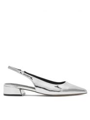 Nine West Baleriny WFA2609-1 Srebrny. Szare baleriny damskie Nine West, bez wzorów, ze skóry, bez obcasa. Za 199.99 zł.