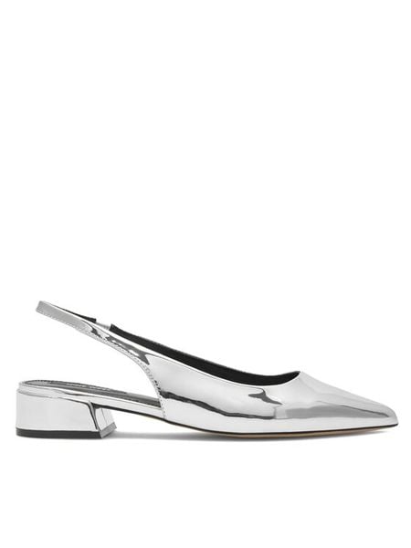 Nine West Baleriny WFA2609-1 Srebrny. Szare baleriny damskie Nine West, bez wzorów, ze skóry, bez obcasa. Za 199.99 zł.