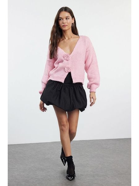Trendyol Kardigan w kolorze jasnoróżowym rozmiar: S. Różowe kardigany damskie Trendyol, s, bez wzorów, ze splotem. Za 74.28 zł.