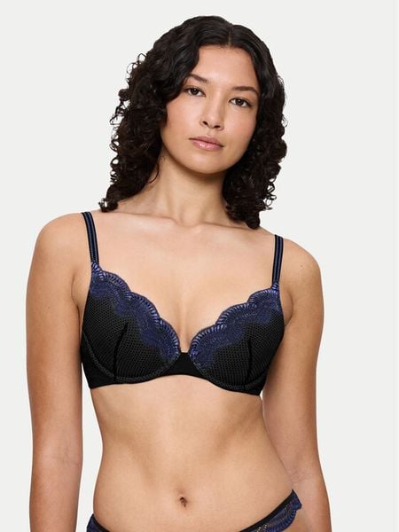 Triumph Biustonosz z fiszbiną Comfort Glam 10224965 Czarny. Czarne biustonosze Triumph, bez wzorów, z syntetyku. Za 169.99 zł.
