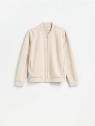 Bluza ze stójką - beżowy. Brązowe bluzy bez kaptura męskie Reserved, l, z bawełny. Za 119.99 zł.