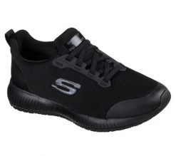 Obuwie Sportowe Damskie Skechers Work: Squad SR Biały. Czarne buty sportowe na co dzień damskie Skechers, bez wzorów, z materiału. Za 278.99 zł.