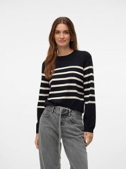 Vero Moda Sweter w kolorze kremowo-czarnym rozmiar: S. Brązowe swetry klasyczne damskie Vero Moda, s, bez kołnierzyka. Za 96.60 zł.
