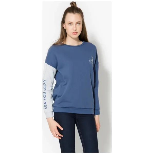 Confront Bluza Cres , niebieski, rozmiar L. Niebieskie bluzy bez kaptura damskie Confront, l, z bawełny. W wyprzedaży za 59.99 zł.
