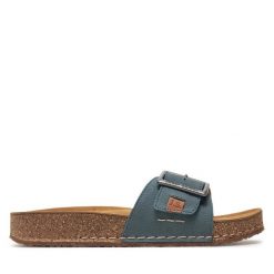 Klapki Josef Seibel. Niebieskie klapki damskie Josef Seibel, bez wzorów, bez obcasa. Za 279.99 zł.