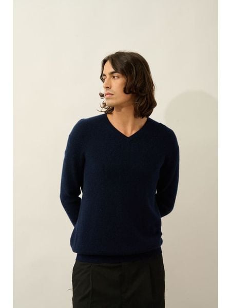 AUTHENTIC CASHMERE Kaszmirowy sweter "Jardon" w kolorze granatowym rozmiar: S. Niebieskie swetry męskie AUTHENTIC CASHMERE, s, bez wzorów, z kaszmiru, bez kołnierzyka. Za 487.72 zł.