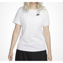 Koszulka Damska Nike Biała Bawełniana T-Shirt Sportowa. Białe bluzki sportowe damskie Nike, s, z bawełny, bez kołnierzyka, bez ramiączek. Za 119.00 zł.