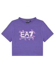 EA7 Emporio Armani T-Shirt 7G000151 AF10373 UA050 Niebieski Regular Fit. Niebieskie koszulki dziewczęce EA7 Emporio Armani, bez wzorów, z bawełny, bez ramiączek. Za 179.99 zł.