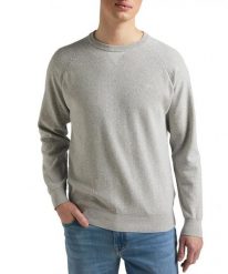 LEE RAGLAN CREW KNIT MĘSKI SWETER KLASYCZNY LOGO GREY MELE L83PKH37 112145613. Szare swetry męskie Lee, l, bez wzorów, bez kołnierzyka. Za 159.99 zł.