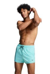 Męskie kąpielówki Puma, krótkie, Electric Mint. Niebieskie kąpielówki męskie Puma, m, bez wzorów, z materiału, do pływania. Za 199.60 zł.
