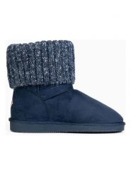 ISLAND BOOT Botki zimowe "Kourtney" w kolorze granatowym rozmiar: 40. Niebieskie botki damskie Island Boot, na zimę, z materiału, bez obcasa, bez zapięcia. Za 154.43 zł.