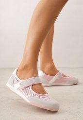 Różowe Tenisówki Typu Sneakeriny Ozdobione Napisem Emirinne. Czerwone trampki i tenisówki damskie Renee, bez wzorów. Za 89.99 zł.