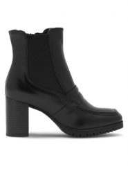 Sergio Bardi Botki WB-C1042-01SB Czarny. Czarne botki damskie Sergio Bardi, z materiału, bez obcasa, na słupku, bez zapięcia. Za 189.99 zł.