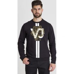 BLUZA VERSACE JEANS. Czarne bluzy bez kaptura męskie Versace Jeans, l, z bawełny. Za 431.40 zł.