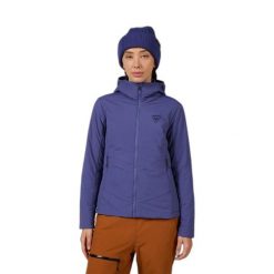 Damska kurtka narciarska Rossignol Opside. Niebieskie kurtki damskie Rossignol, na zimę, bez wzorów, z puchu, z kapturem. Za 1,034.50 zł.