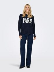 ONLY Sweter w kolorze granatowym rozmiar: XS. Niebieskie swetry klasyczne damskie Only, xs, ze splotem, bez kołnierzyka. Za 149.95 zł.