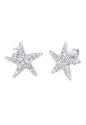 Elli Damskie kolczyki sztyfty Plaża Rozgwiazda z kryształami w srebrze próby 925 Sterling Silver Kolczyki 1 ct. Szare kolczyki damskie Elli, z kryształem, srebrne, na sztyftcie. Za 211.64 zł.