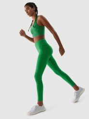 4F Legginsy do biegania szybkoschnące damskie - zielone XL. Zielone legginsy sportowe damskie 4f, l, bez wzorów, z dzianiny, z podwyższonym stanem, do biegania. W wyprzedaży za 79.99 zł.