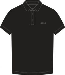 Bjorn_borg BORG Sportowa koszulka polo z recyklingowanego poliestru – BLACK. Czarne koszulki polo męskie Björn Borg, m, bez ramiączek, na fitness i siłownię. Za 249.50 zł.