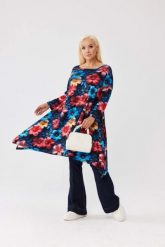 Asymetryczna tunika w hibiskusy OVERSIZE PLUS SIZE XXL JESIEŃ. Czerwone tuniki damskie Moda Size Plus Iwanek, na co dzień, na jesień, l, bez wzorów, z bawełny, eleganckie, z asymetrycznym kołnierzem, plus size, bez ramiączek. Za 179.90 zł.