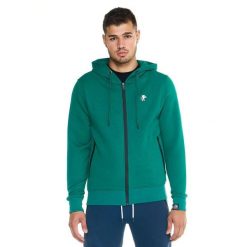 Męska bluza Leone z pełnym zamkiem Soft Basic. Zielone bluzy bez kaptura męskie LEONE 1947 APPAREL, bez wzorów, z tkaniny, sportowe, bez kołnierzyka, bez ramiączek. W wyprzedaży za 195.65 zł.