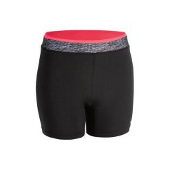 Spodenki fitness kardio damskie 100 czarne. Czarne spodenki sportowe damskie DOMYOS, xl, z elastanu, na fitness i siłownię. Za 24.99 zł.
