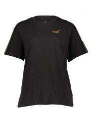 Puma Koszulka "Essential" w kolorze czarnym rozmiar: M. Czarne bluzki damskie Puma, m, bez wzorów, z bawełny, bez kołnierzyka, bez ramiączek. Za 61.46 zł.