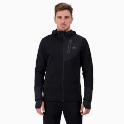 Kurtka męska z kapturem wodoodporna do biegania NEOTECH JACKET. Czarne kurtki treningowe męskie BODYCROSS, m, bez wzorów, z materiału, do biegania. Za 640.99 zł.