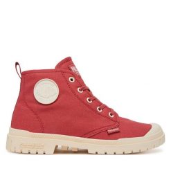 Trapery Palladium. Czerwone trapery damskie Palladium, bez obcasa. Za 209.99 zł.