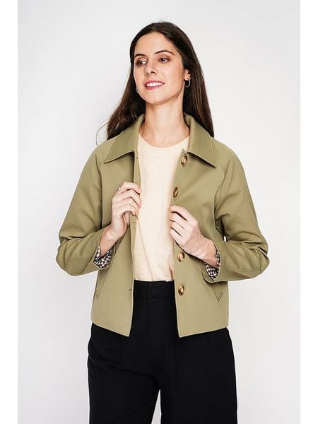 ASSUILI Kurtka przejściowa w kolorze khaki rozmiar: 36. Brązowe kurtki damskie Assuili, bez wzorów, bez kaptura. Za 347.99 zł.