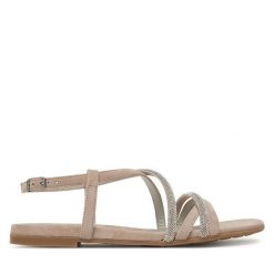 Sandały Tamaris. Szare sandały damskie Tamaris, bez wzorów, bez obcasa, na płaskiej podeszwie. Za 289.99 zł.