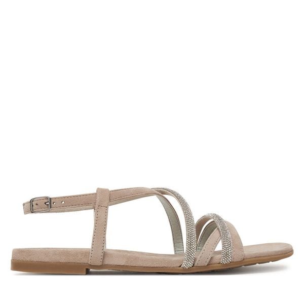 Sandały Tamaris. Szare sandały damskie Tamaris, bez wzorów, bez obcasa, na płaskiej podeszwie. Za 289.99 zł.