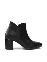 Lasocki Botki 5556-01 Czarny. Czarne botki damskie Lasocki, ze skóry, bez obcasa, na słupku, bez zapięcia. Za 139.99 zł.