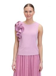 Vera Mont Bluzka w kolorze jasnoróżowym rozmiar: 42. Różowe bluzki damskie Vera Mont, z aplikacjami, bez kołnierzyka, bez ramiączek. Za 130.99 zł.